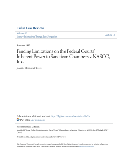 Finding Limitations on the Federal Courts` Inherent Power to Sanction
