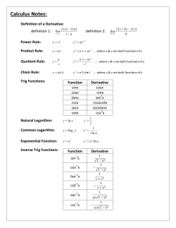 Calculus Notes