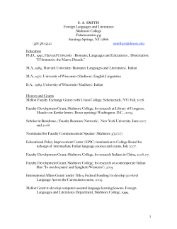 Curriculum Vitae - Skidmore College