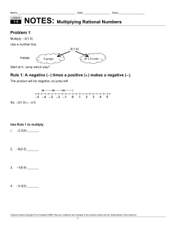 NOTES: Multiplying Rational Numbers
