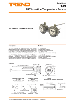 T/PI PRT Insertion Temperature Sensor Data Sheet