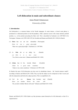 Left dislocation in main and subordinate clauses