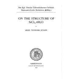 ON THE STRUCTURE OF SrCl2 , 6 H2O