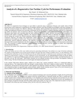 Analysis of a Regenerative Gas Turbine Cycle