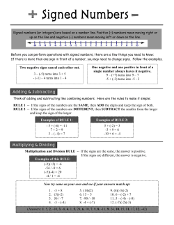 Practice Positive and Negative Numbers