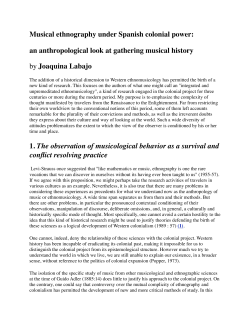 Musical ethnography under Spanish colonial power