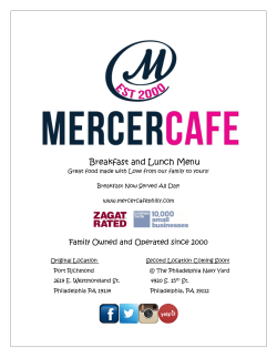 Breakfast and Lunch Menu