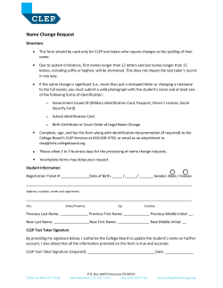 CLEP Name Change Request | Directions