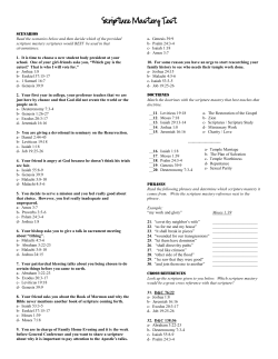 Scripture Mastery Test - The Red Headed Hostess