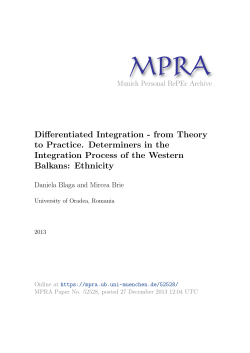 Differentiated Integration - Munich Personal RePEc Archive