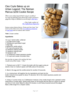 Cleo Coyle Bakes up an Urban Legend