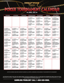 poker tournament calendar