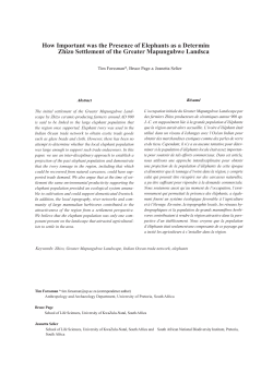 How Important was the Presence of Elephants as a Determinant of