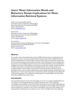 Users` Music Information Needs and Behaviors