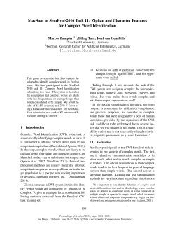 MacSaar at SemEval-2016 Task 11: Zipfian and Character Features