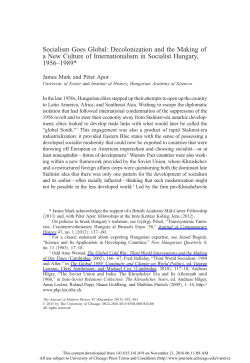 Socialism Goes Global: Decolonization and the Making of a New