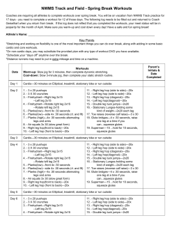 NWMS Track and FieldанаSpring Break Workouts