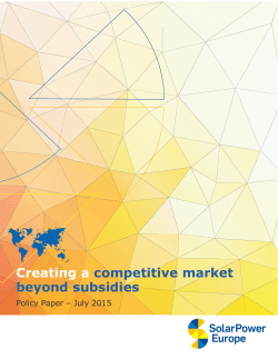 Creating a competitive market beyond subsidies