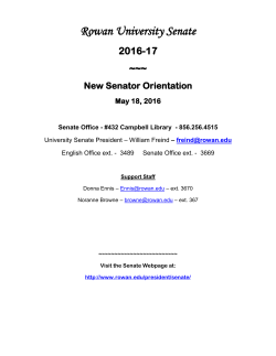New Senator Information