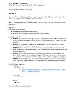 Things Fall Apart Day 2