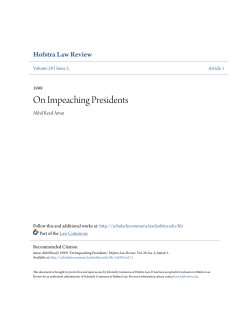On Impeaching Presidents - Scholarly Commons at Hofstra Law