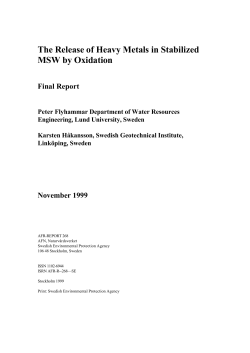 The Release of Heavy Metals in Stabilized MSW