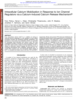 Intracellular Calcium Mobilization in Response to Ion Channel