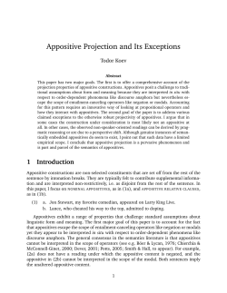 Appositive Projection and Its Exceptions
