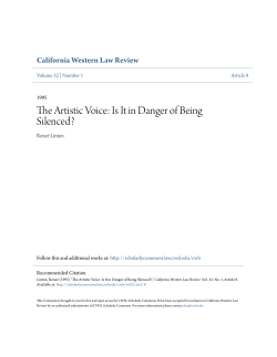 The Artistic Voice: Is It in Danger of Being Silenced?