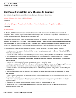 Significant Competition Law Changes In Germany