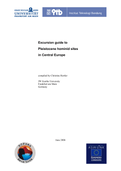 Excursion guide to Pleistocene hominid sites in Central Europe