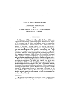 an english dictionary for computerized syntactic and semantic