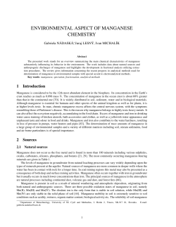 ENVIRONMENTAL ASPECT OF MANGANESE CHEMISTRY