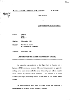 Jerry Andrew Ngahere Pira Appeal Notes