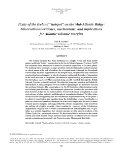 Fixity of the Iceland &ldquo;hotspot&rdquo; on the Mid-Atlantic Ridge