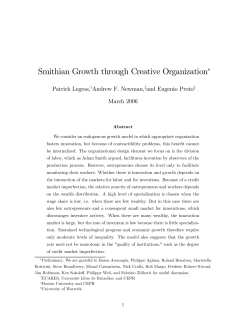 Smithian Growth through Creative Organization
