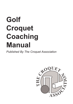 Golf Croquet Coaching Manual