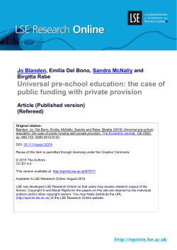 Universal pre-school education: the case of public funding with