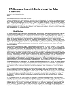 EZLN communique - 6th Declaration of the Selva Lacandona