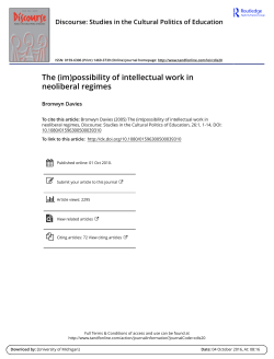 (2005). The impossibility of intellectual work in neoliberal regimes