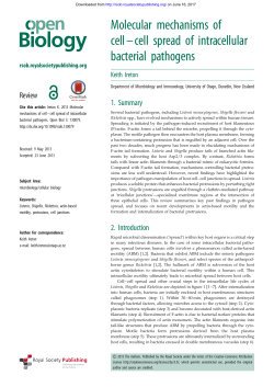 Molecular mechanisms of cell&ndash;cell spread of intracellular bacterial