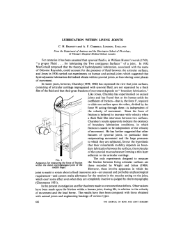 LUBRICATION WITHIN LIVING JOINTS of movement. However, joint