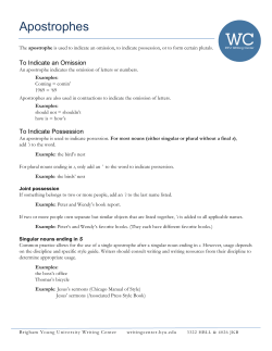 Apostrophes - BYU Writing Center