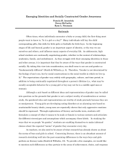 Emerging Identities and Socially Constructed Gender Awareness