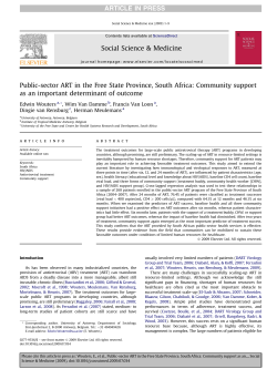 Public-sector ART in the Free State Province, South Africa