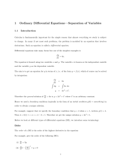 1 Ordinary Differential Equations—Separation of Variables