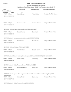 Next 7 Days - 18th Judicial District Court