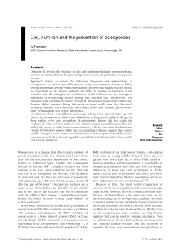 Diet, nutrition and the prevention of osteoporosis