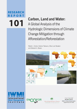 Carbon, Land and Water - CGIAR-CSI
