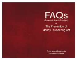 The Prevention of Money Laundering Act